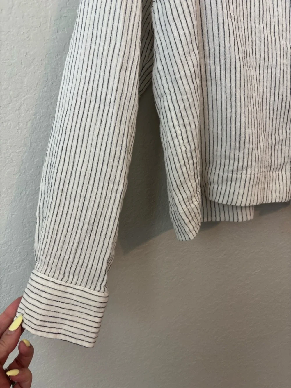 Z Supply Del Mar Striped Cream Shirt - Picture 8 of 9